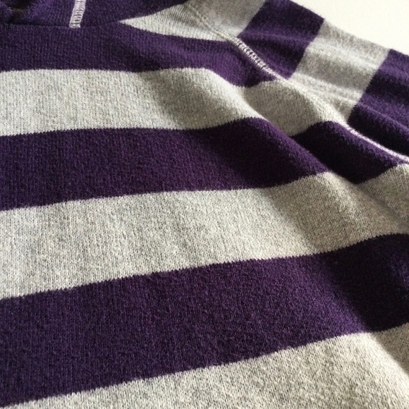 Mini Boden Purple Gray Striped Hoodie Sweater - Picture 4 of 6